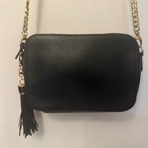 14th & Union Black Crossbody Bag with Gold Chain